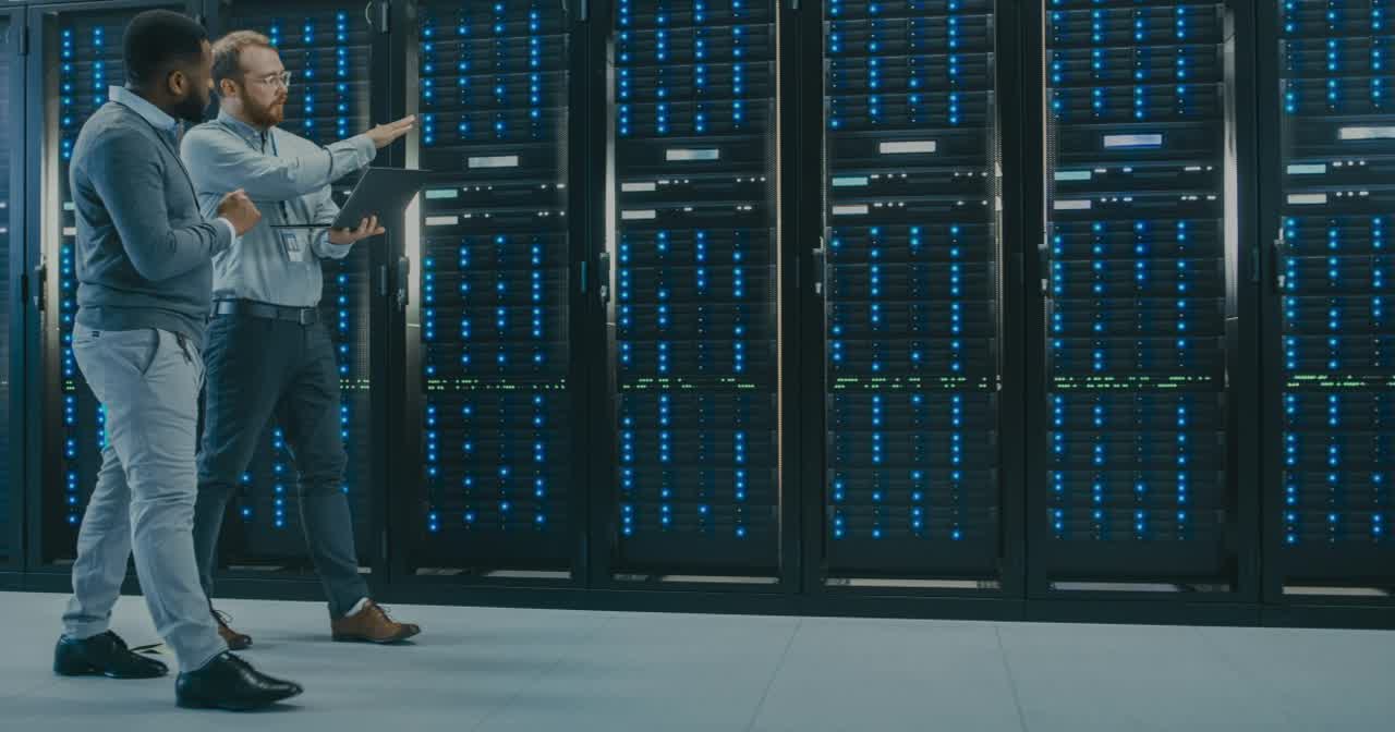 two men discussing how to modernize data center