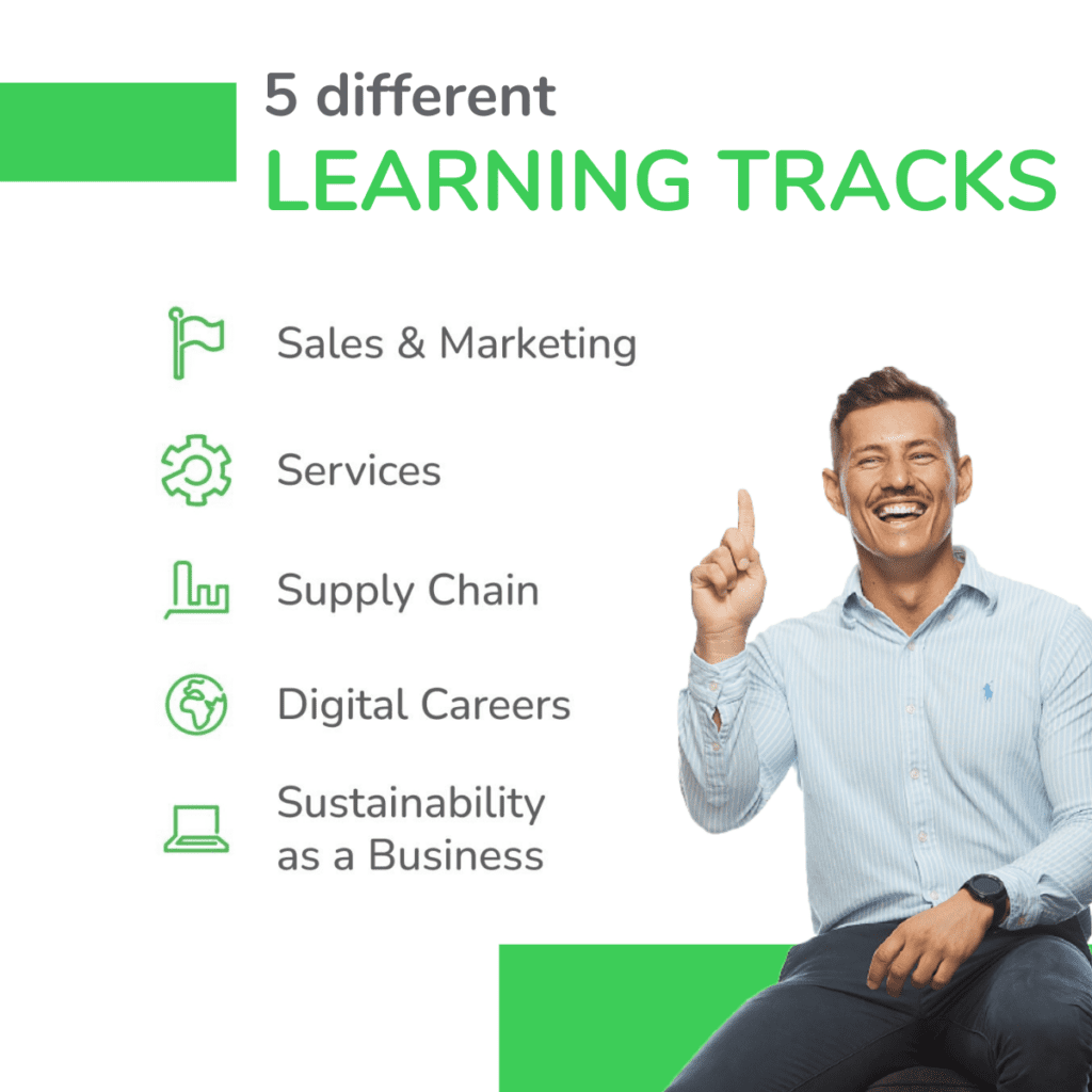 5 different learning tracks in the Schneider Electric Global Student Experience.