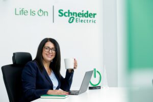 Woman working in one of Schneider Electric's workspaces