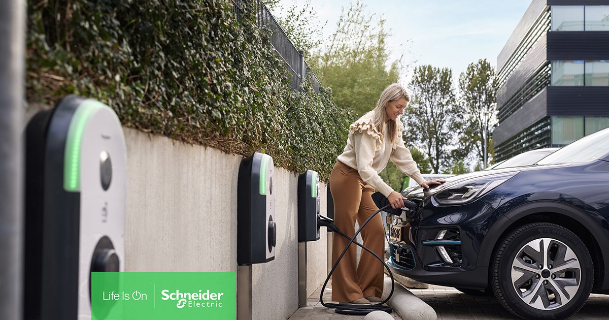 EV charging stations in a building office