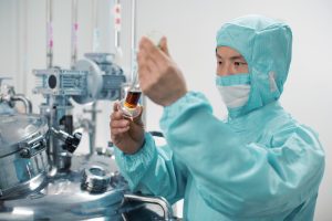 Engineer working at a chemical process plant