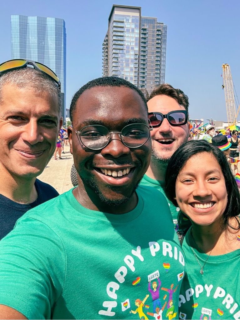 Jerome Soltani joins employees at a Nashville Pride event