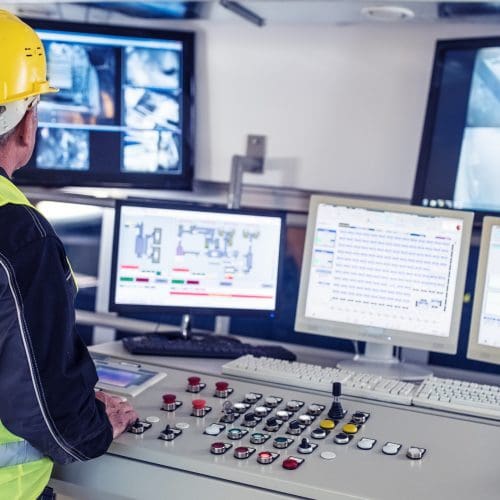 Technician in control room